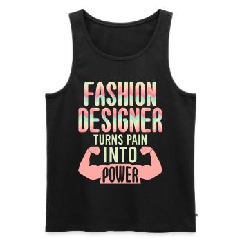 Designer Turns Pain To Power - Men's Premium Organic Tank Top - black - Front - Michal (187cm)