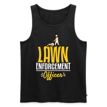 Enforcement Officer Gardening Pun - Men's Premium Organic Tank Top - black - Front - Michal (187cm)