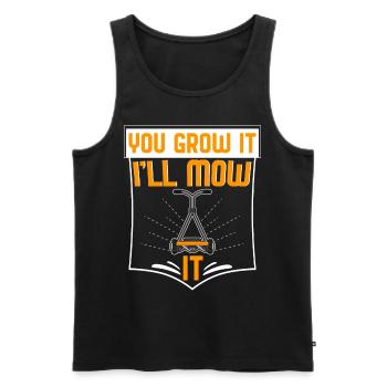 Grow It Ill Mow It Gardening Pun - Men's Premium Organic Tank Top - black - Front - Michal (187cm)