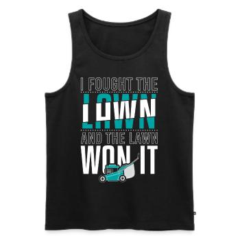 Fought The Lawn And The Lawn Won It - Men's Premium Organic Tank Top - black - Front - Michal (187cm)