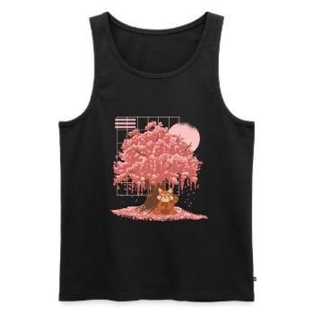 Red Panda Japanese Cherry Blossom Tree - Men's Premium Organic Tank Top - black - Front - Michal (187cm)