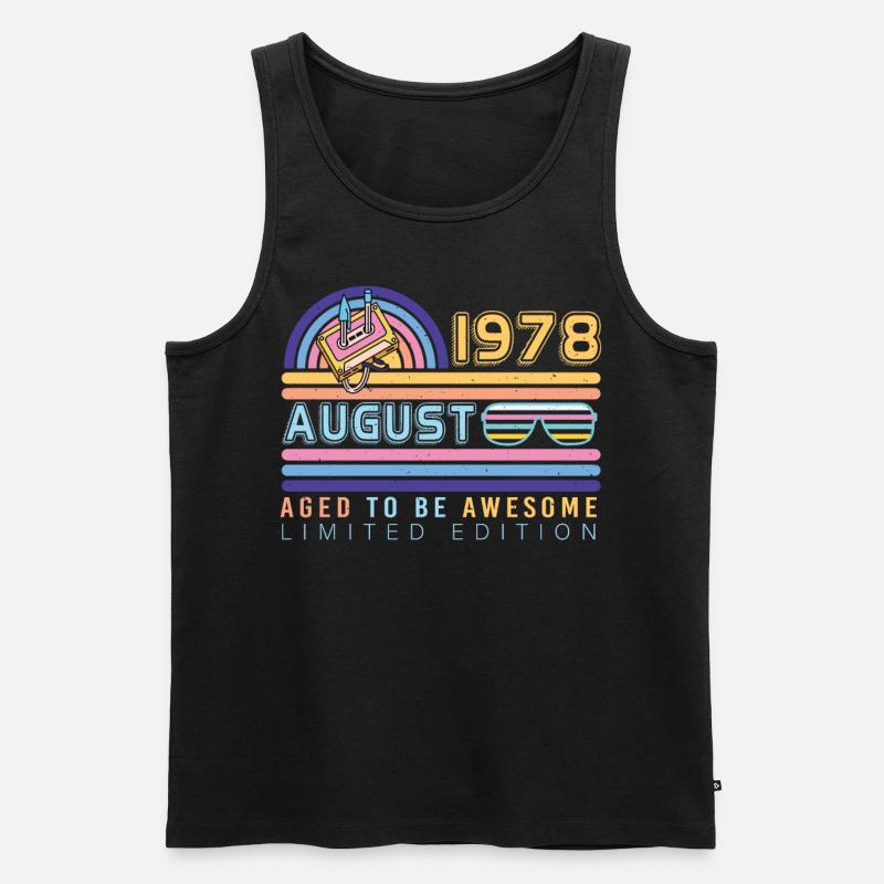 Baujahr 1978 Im August - Männer Premium Bio Tank Top - Schwarz