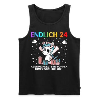Endlich 24 Meine Eltern Wohnen Immer Noch Bei Mir - Männer Premium Bio Tank Top - Schwarz - Vorne - Michal (187cm)