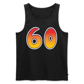 Zahl 60 Rot - Oranges Design - Männer Premium Bio Tank Top - Schwarz - Vorne - AI Model Male 178 light (178cm)