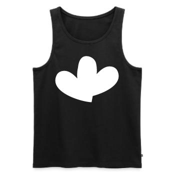 Double Coeur Blanc - Débardeur bio Premium Homme - noir - Devant - AI Model Male 178 light (178cm)