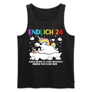 Endlich 24 Meine Eltern Wohnen Immer Noch Bei Mir - Männer Premium Bio Tank Top - Schwarz - Vorne - Michal (187cm)