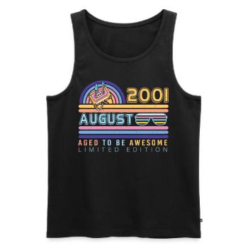 Geboren Im August 2001 - Männer Premium Bio Tank Top - Schwarz - Vorne - Michal (187cm)