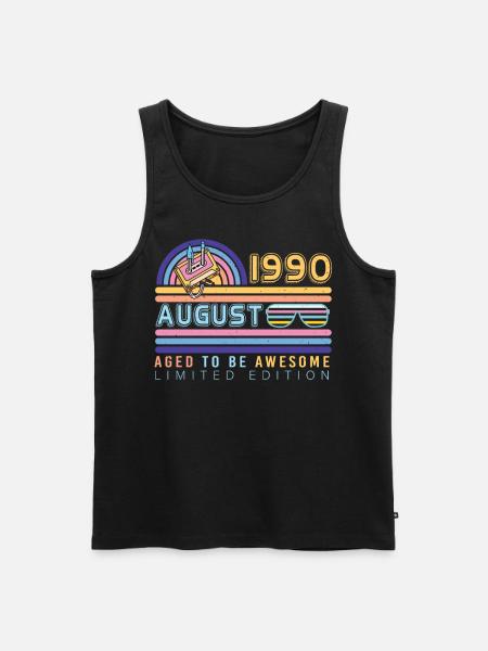Geschenkidee August 1990 - Männer Premium Bio Tank Top - Schwarz