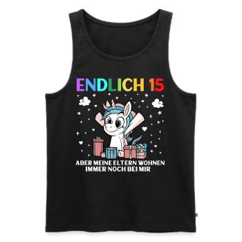Endlich 15 Meine Eltern Wohnen Immer Noch Bei Mir - Männer Premium Bio Tank Top - Schwarz - Vorne - Michal (187cm)