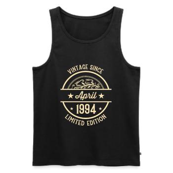 Anniversaire Vintage depuis avril 1994 - Débardeur bio Premium Homme - noir - Devant - Michal (187cm)