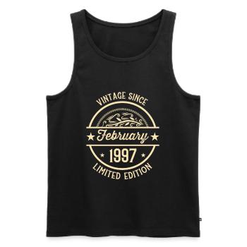 Anniversaire Vintage depuis février 1997 - Débardeur bio Premium Homme - noir - Devant - Michal (187cm)