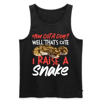 Snake Serpent You Got A Dog? Well - Männer Premium Bio Tank Top - Schwarz - Vorne - Michal (187cm)