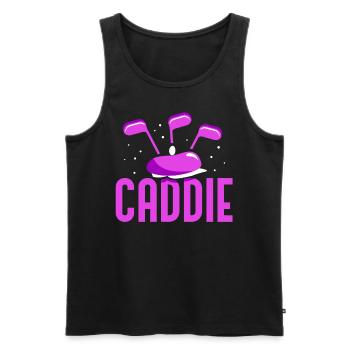 Caddie GolfIng Golf Profession Golfer - Men's Premium Organic Tank Top - black - Front - AI Model Male 178 light (178cm)