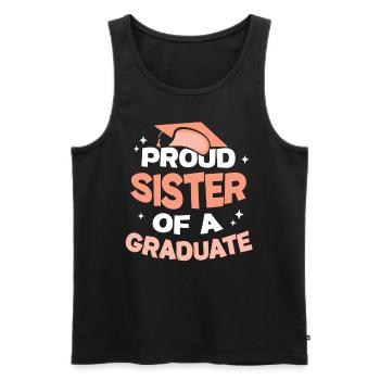 Stolze Schwester Eines Absolventen Absolvent - Männer Premium Bio Tank Top - Schwarz - Vorne - AI Model Male 178 light (178cm)