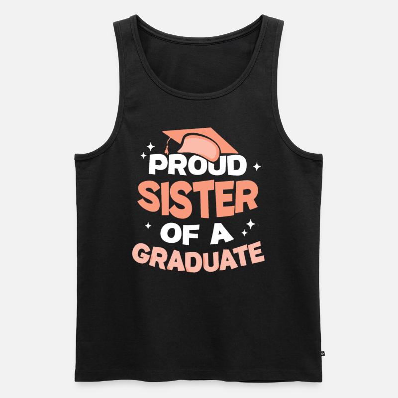 Stolze Schwester Eines Absolventen Absolvent - Männer Premium Bio Tank Top - Schwarz