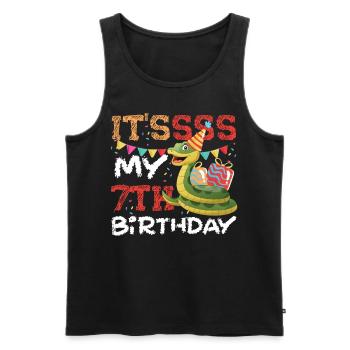 Snake Serpent It'ssss My 7th - Männer Premium Bio Tank Top - Schwarz - Vorne - Michal (187cm)