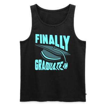 Finally Graduated Graduate Graduate - Men's Premium Organic Tank Top - black - Front - AI Model Male 178 light (178cm)