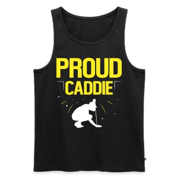 Proud Caddie Golfer Golf Profession Golfing - Men's Premium Organic Tank Top - black - Front - AI Model Male 178 light (178cm)