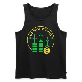 End Greenflation Green Inflation Energy - Men's Premium Organic Tank Top - black - Front - Michal (187cm)