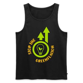 Stop Greenflation Energy Green Inflation - Men's Premium Organic Tank Top - black - Front - Michal (187cm)