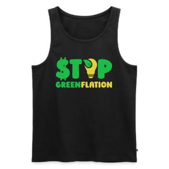 Greenflation Stop Inflation Énergie verte - Débardeur bio Premium Homme - noir - Devant - Michal (187cm)