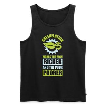Greenflation Green Energy Prices Inflation - Men's Premium Organic Tank Top - black - Front - Michal (187cm)