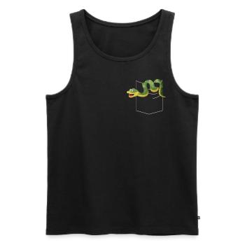 Snake Serpent Pocket - Men's Premium Organic Tank Top - black - Front - AI Model Male 178 light (178cm)