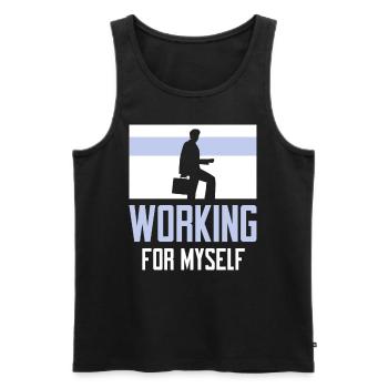 Fondateur Entrepreneur PDG travailler pour moi - Débardeur bio Premium Homme - noir - Devant - AI Model Male 178 light (178cm)