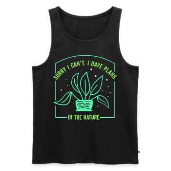 I have plans in nature sayings sorry hobby - Men's Premium Organic Tank Top - black - Front - Michal (187cm)