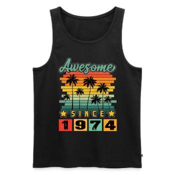 Awesome Since 1974 - Men's Premium Organic Tank Top - black - Front - AI Model Male 178 light (178cm)