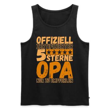 Opa Großvater - Männer Premium Bio Tank Top - Schwarz - Vorne - Michal (187cm)