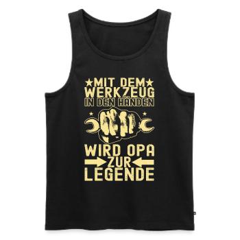 Opa Großvater - Männer Premium Bio Tank Top - Schwarz - Vorne - Michal (187cm)