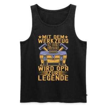 Opa Großvater - Männer Premium Bio Tank Top - Schwarz - Vorne - Michal (187cm)