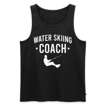 Waterskiing - Water Skiing Coach - Men's Premium Organic Tank Top - black - Front - AI Model Male 178 light (178cm)