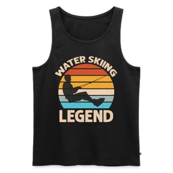 Waterskiing - Water Skiing Legend - Men's Premium Organic Tank Top - black - Front - AI Model Male 178 light (178cm)
