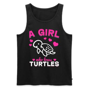 Sea Turtle Lover Girls Turtles - Men's Premium Organic Tank Top - black - Front - Michal (187cm)