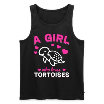 Amoureux des tortues de mer Fille Tortues Une fille, - Débardeur bio Premium Homme - noir - Devant - Michal (187cm)
