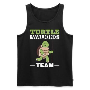 Outdoor Trekking Turtle Walking Team - Men's Premium Organic Tank Top - black - Front - AI Model Male 178 light (178cm)