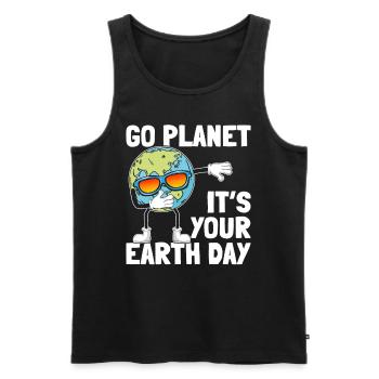 Earth Day Dabbing Planet Go Planet Es ist dein Tag - Männer Premium Bio Tank Top - Schwarz - Vorne - AI Model Male 178 light (178cm)