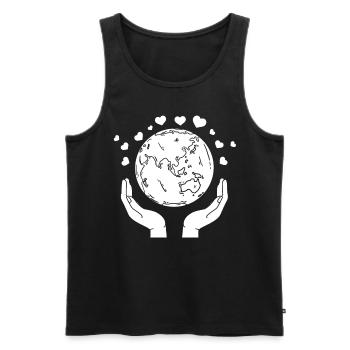 Jour de la Terre Changement climatique Environnement Journée de la Terre - Débardeur bio Premium Homme - noir - Devant - Michal (187cm)