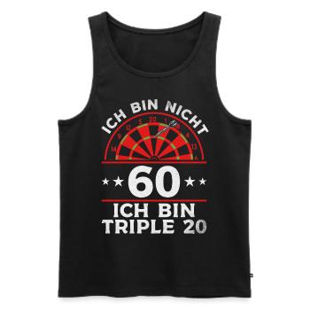 Ich bin nicht 60 Ich bin triple 20 I Geburtstag - Männer Premium Bio Tank Top - Schwarz - Vorne - Michal (187cm)