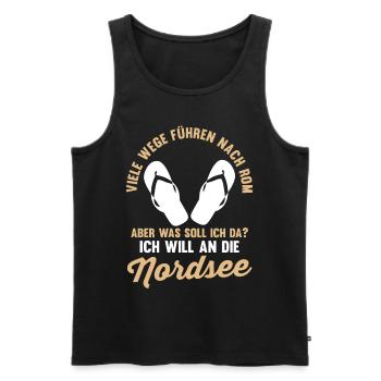 Ich will an die Nordsee - Männer Premium Bio Tank Top - Schwarz - Vorne - Michal (187cm)