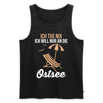 Ich tue nix ich will nur an die Ostsee - Männer Premium Bio Tank Top - Schwarz - Vorne - Michal (187cm)