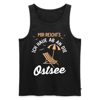 Mir reichts ich haue ab an die Ostsee - Männer Premium Bio Tank Top - Schwarz - Vorne - Michal (187cm)