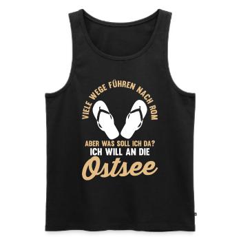 Ich will an die Ostsee - Männer Premium Bio Tank Top - Schwarz - Vorne - Michal (187cm)