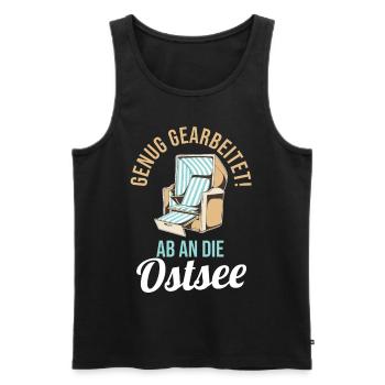 Genug gearbeitet ab an die Ostsee - Männer Premium Bio Tank Top - Schwarz - Vorne - Michal (187cm)