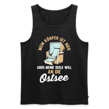 Meine Seele will an die Ostsee - Männer Premium Bio Tank Top - Schwarz - Vorne - Michal (187cm)
