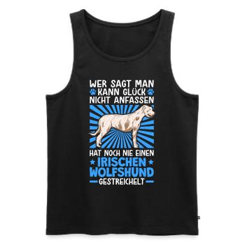 Irischer Wolfshund Glück anfassen Wolfhound - Männer Premium Bio Tank Top - Schwarz - Vorne - AI Model Male 178 light (178cm)