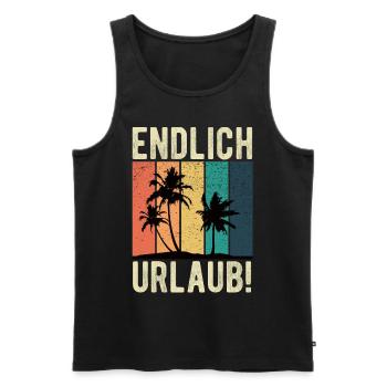 Palmen Palme Urlaub Spruch - Männer Premium Bio Tank Top - Schwarz - Vorne - AI Model Male 178 light (178cm)