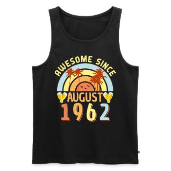 1962 In August 60th birthday - Men's Premium Organic Tank Top - black - Front - Michal (187cm)